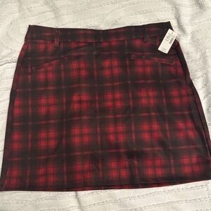 NWT Maurice’s red/black plaid high rise skirt